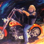 The Roar of Summer Painting, motorcycle, Alaska, Summer